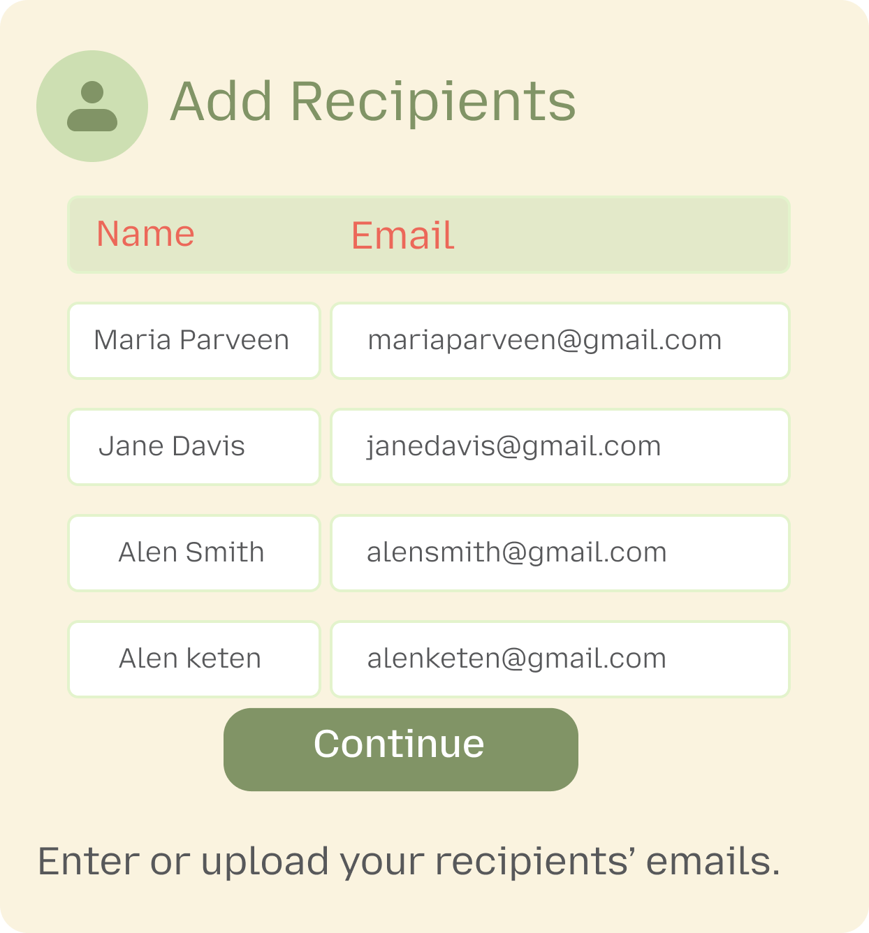 Add Recipients